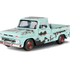 1966 Chevy C-10 Fleetside Pickup - Weathered Treasure 1:24 Scale Diecast Model Truck by Motormax