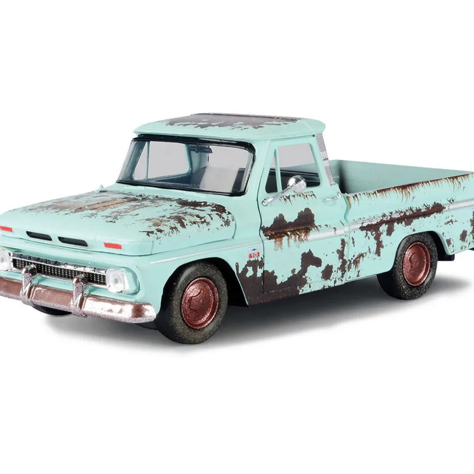 1966 Chevy C-10 Fleetside Pickup - Weathered Treasure 1:24 Scale Diecast Model Truck by Motormax