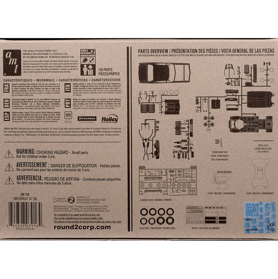 1969 Chevy Chevelle SS 396 Hardtop 1:25 Scale Plastic Model Kit by AMT