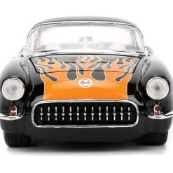 1957 Chevy Corvette - Black Flames 1:24 Scale Diecast Model Car by Jada Toys