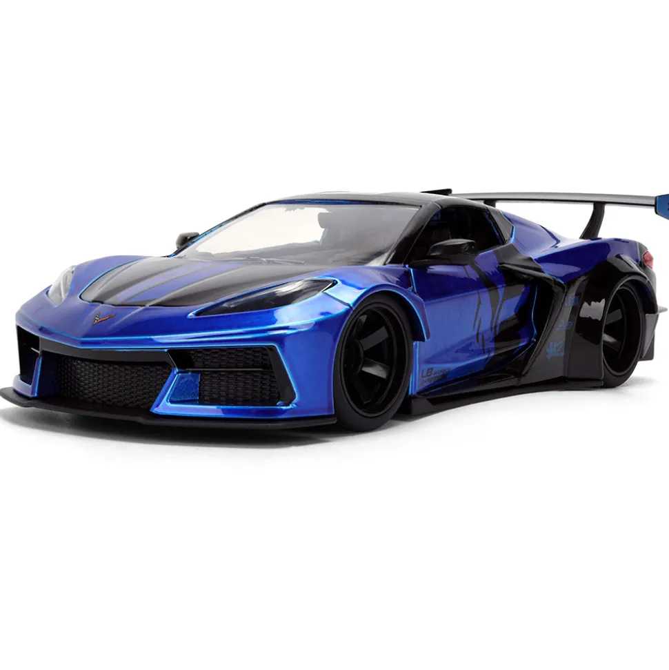 2020 Chevy Corvette C8 - LIBERTY WALK Blue 1:24 Scale Diecast Model Car by Jada Toys