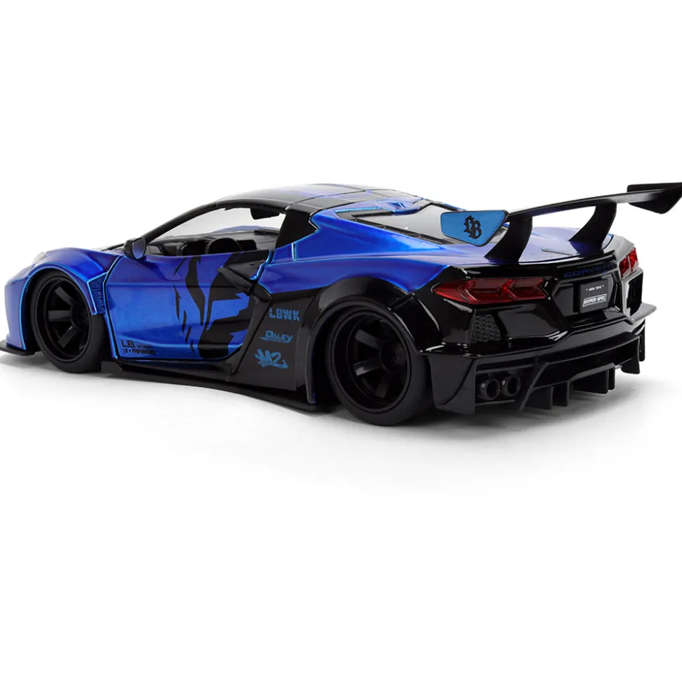 2020 Chevy Corvette C8 - LIBERTY WALK Blue 1:24 Scale Diecast Model Car by Jada Toys