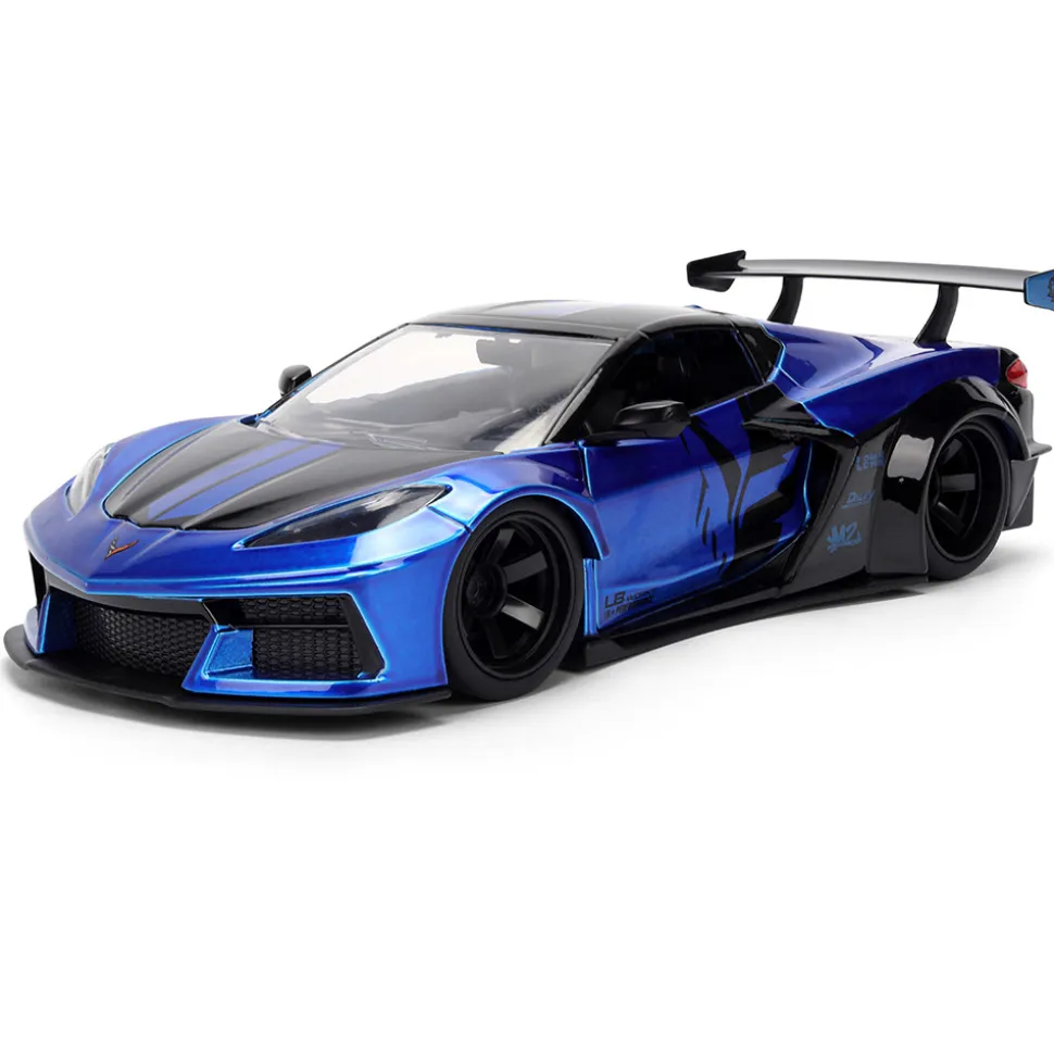 2020 Chevy Corvette C8 - LIBERTY WALK Blue 1:24 Scale Diecast Model Car by Jada Toys