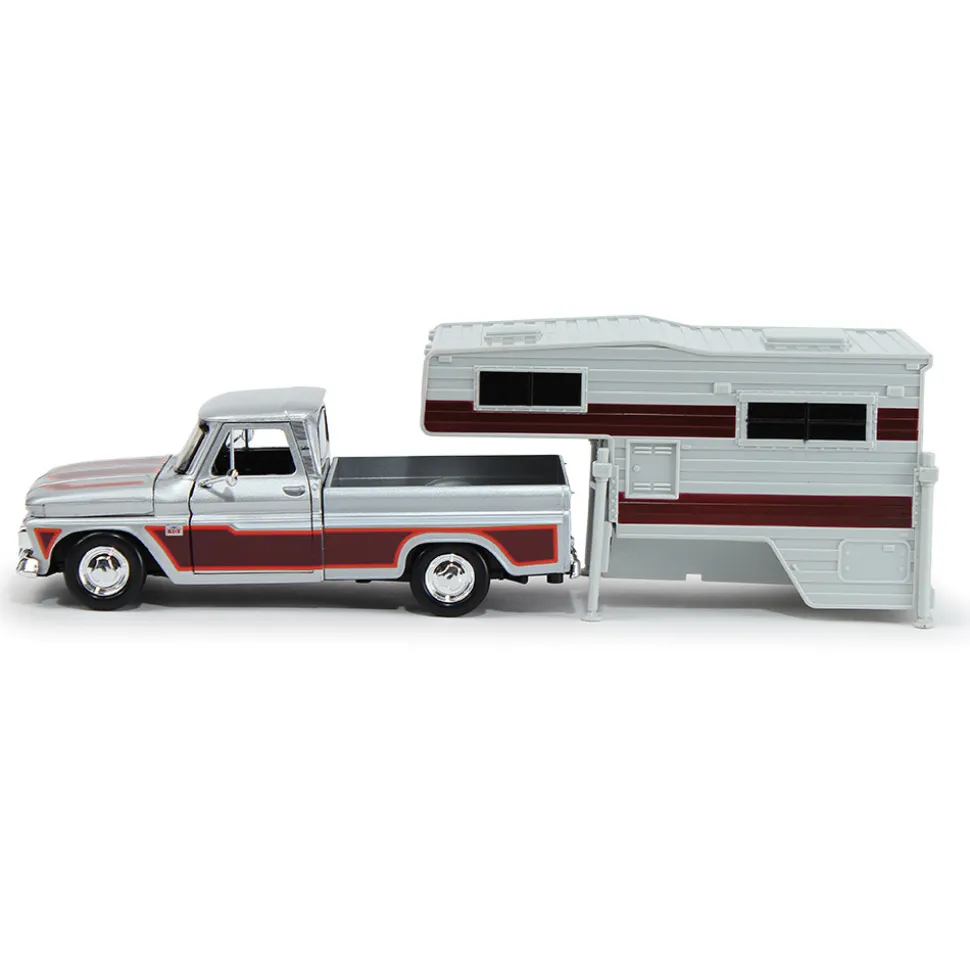 1966 Chevy C10 Pickup With Slide-In Camper 1:24 Scale by Motormax