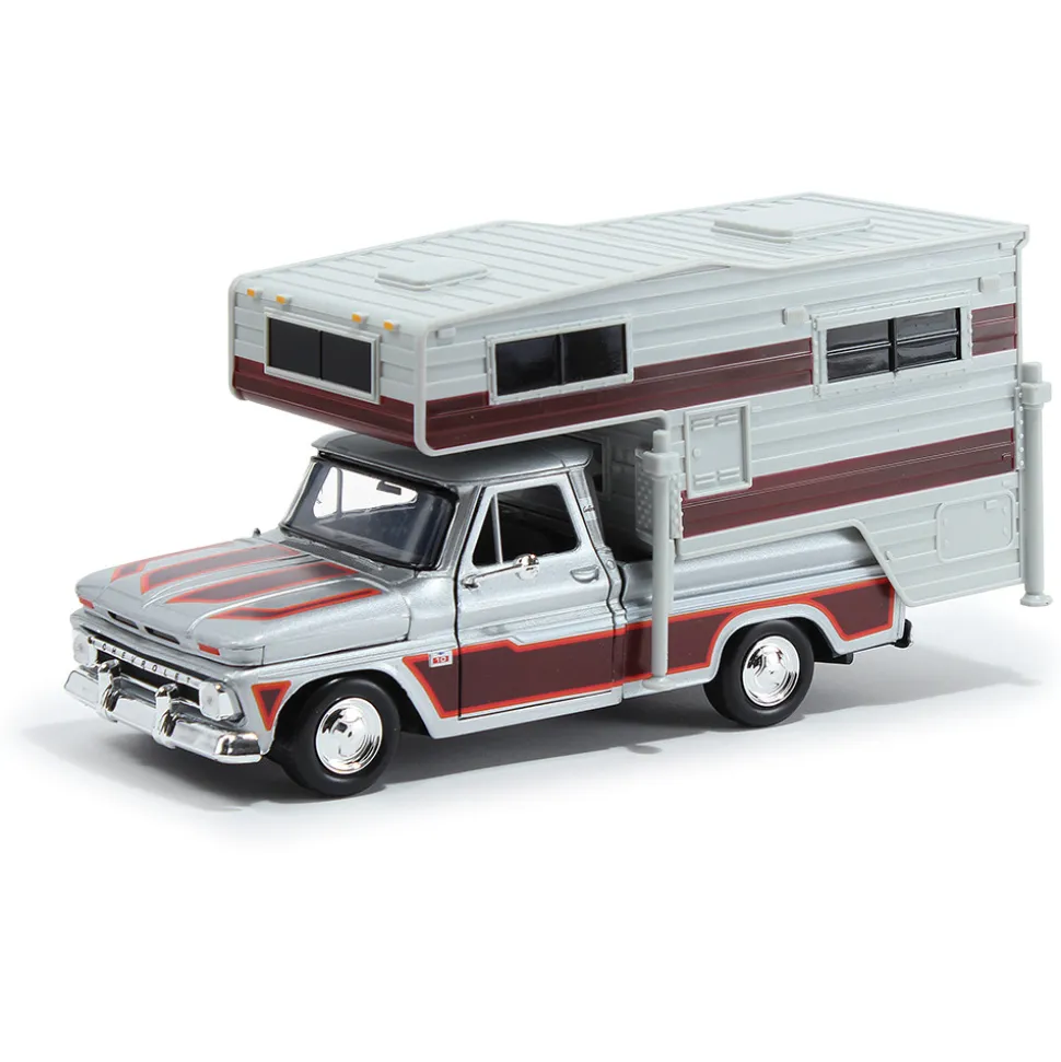 1966 Chevy C10 Pickup With Slide-In Camper 1:24 Scale by Motormax