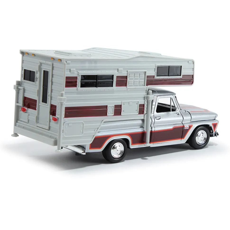1966 Chevy C10 Pickup With Slide-In Camper 1:24 Scale by Motormax