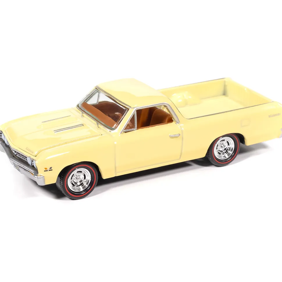 1967 Chevy El Camino SS Custom & 2020 Ford F-150 PICKUPS 2Pack A - Yellow & Red 1:64 Scale Diecast Model Truck by Auto World