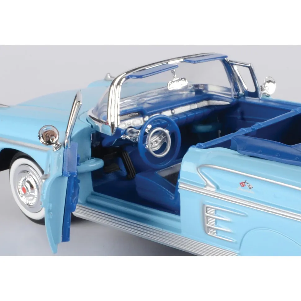 1958 Chevy Impala - Blue 1:24 Scale Diecast Model Car by Motormax