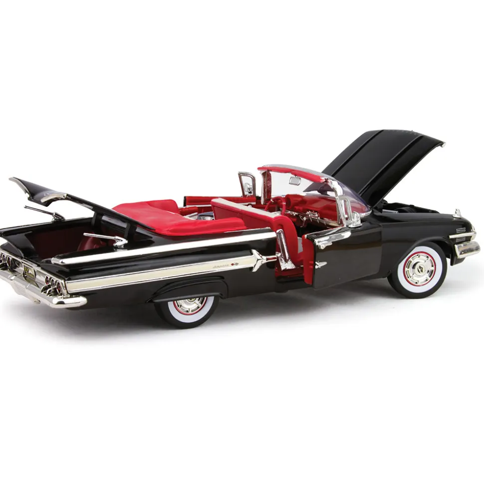 1960 Chevy Impala Convertible - Black 1:18 Scale Diecast Model by Motormax