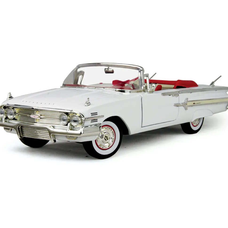 1960 Chevy Impala Convertible - White 1:18 Scale Diecast Model by Motormax
