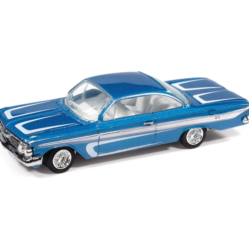 1961 Chevy Impala SS 409 (Scrapin') - Blue 1:64 Scale Diecast Model Car by Johnny Lightning