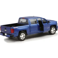 2017 Chevy Silverado Z71 Pickup - blue 1:27 Scale Diecast Model by Motormax