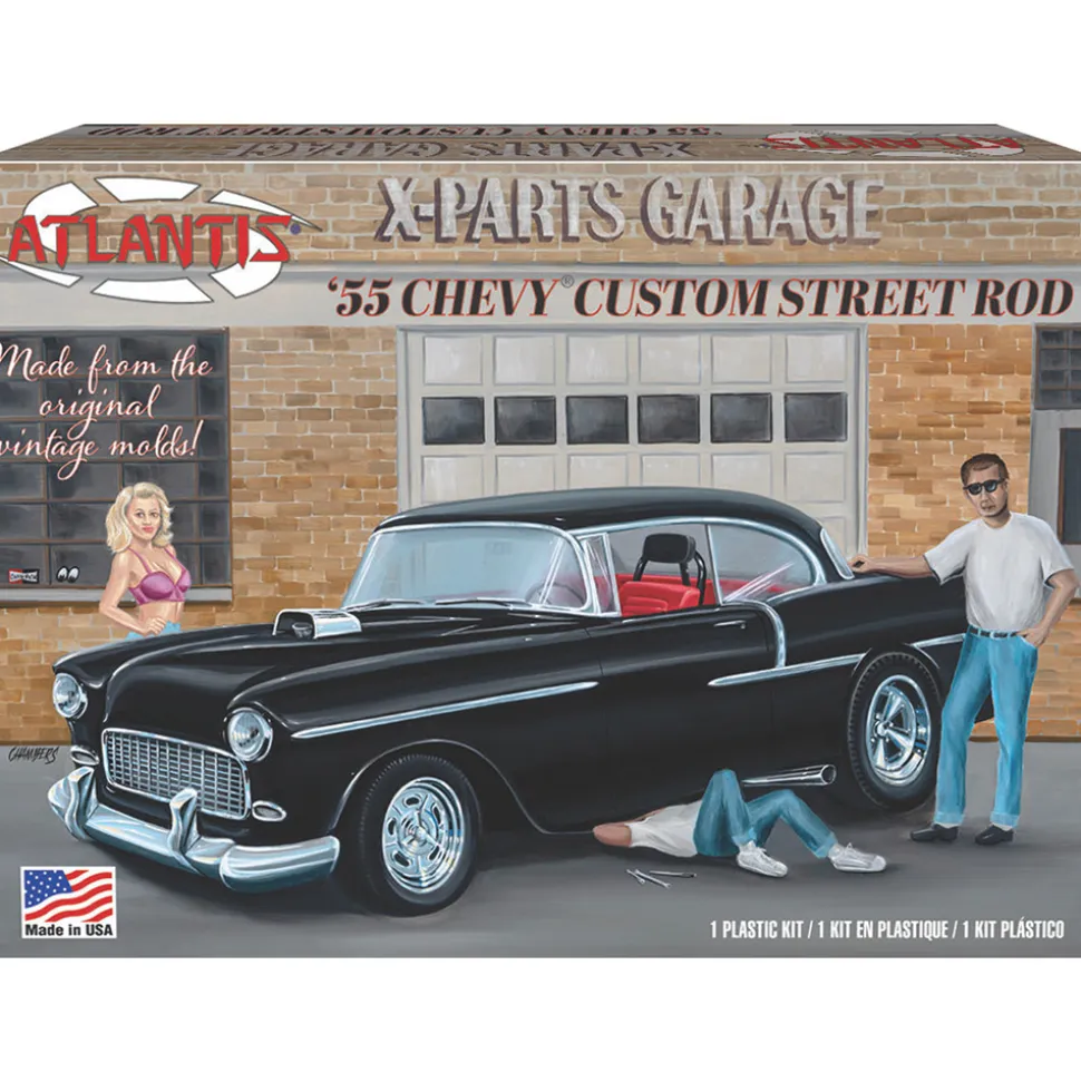 1955 Chevy Street Rod XPARTS - Model Kit 1:25 Scale Plastic Model Kit by Atlantis Models