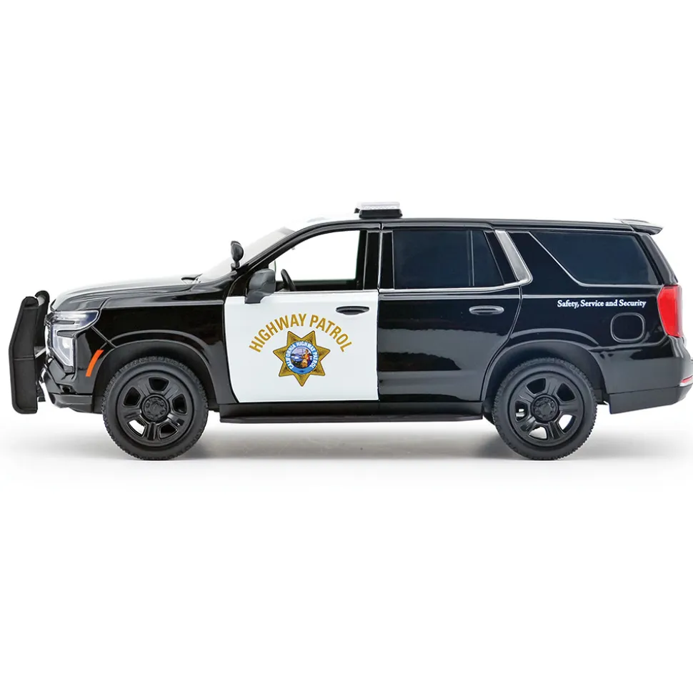 2025 Chevy Tahoe PPV - CHP - Black & White 1:24 Scale Diecast Model Truck by Motormax