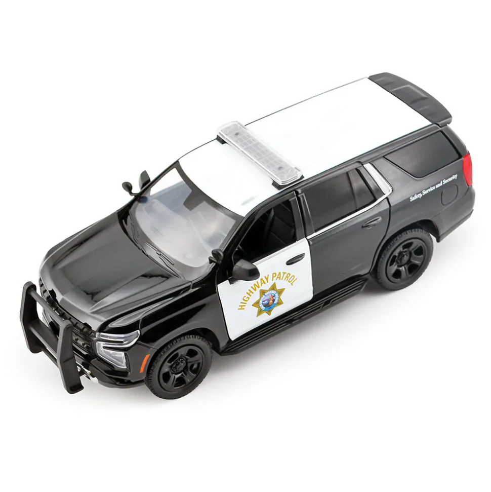 2025 Chevy Tahoe PPV - CHP - Black & White 1:24 Scale Diecast Model Truck by Motormax