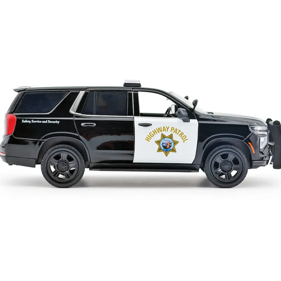 2025 Chevy Tahoe PPV - CHP - Black & White 1:24 Scale Diecast Model Truck by Motormax