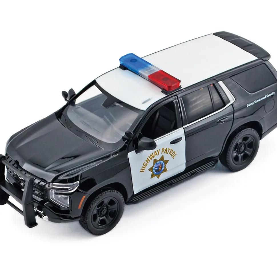 2025 Chevy Tahoe PPV CHP - Light & Sound 1:24 Scale Diecast Model Truck by Motormax