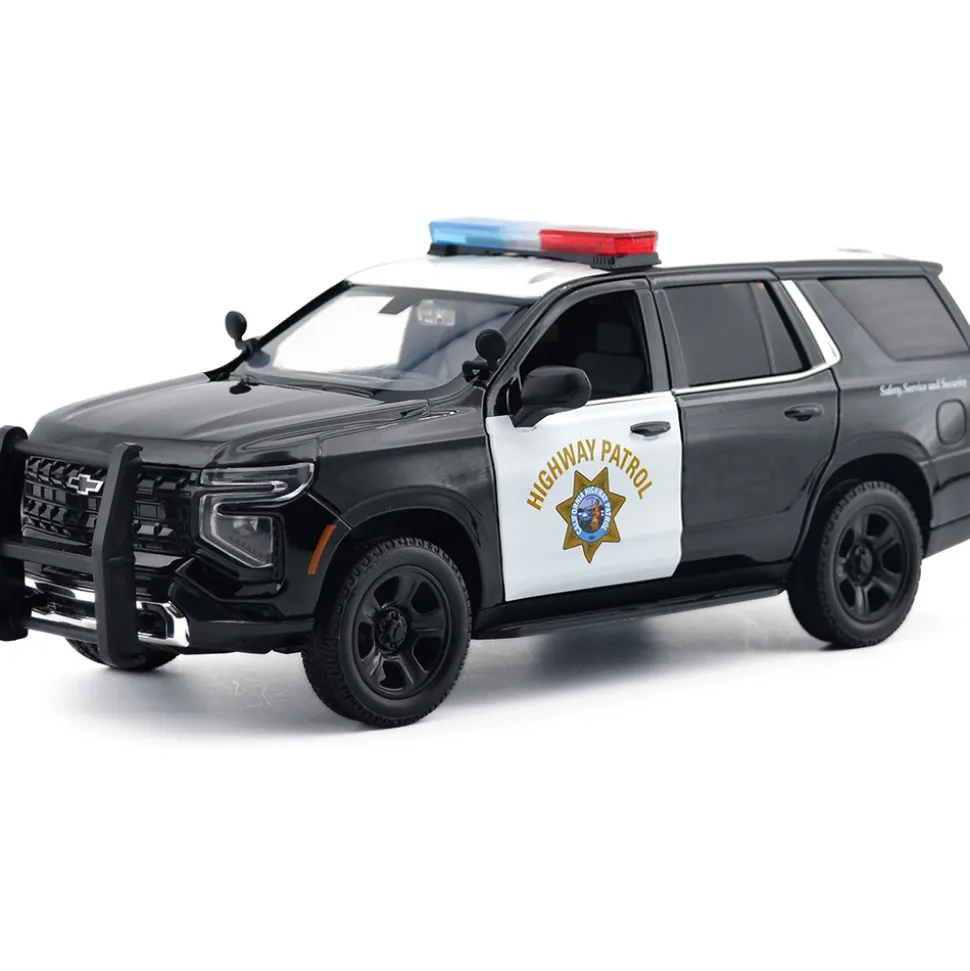 2025 Chevy Tahoe PPV CHP - Light & Sound 1:24 Scale Diecast Model Truck by Motormax