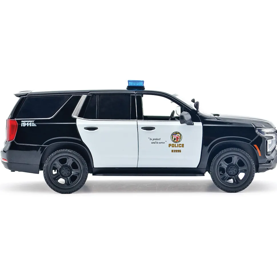 2025 Chevy Tahoe PPV LAPD - Light & Sound 1:24 Scale Diecast Model Truck by Motormax