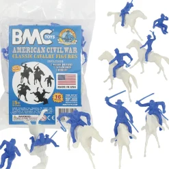 Civil War Cavalry 16pc Powder Blue Plastic Figure Playset BMC TOYS (67147) 1:32 scale Plastic by BMC Toys
