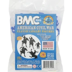 Civil War Cavalry 16pc Powder Blue Plastic Figure Playset BMC TOYS (67147) 1:32 scale Plastic by BMC Toys