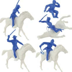 Civil War Cavalry 16pc Powder Blue Plastic Figure Playset BMC TOYS (67147) 1:32 scale Plastic by BMC Toys