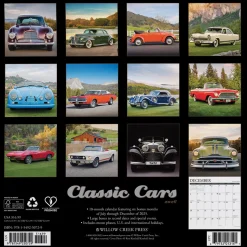 Classic Cars 2026 Wall Calendar Stapled Wall Calendar by Willow Creek Press, Inc.