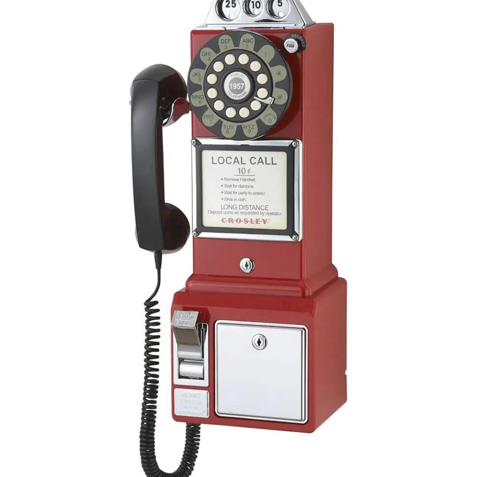 Classic Pay Phone - Red Home Décor by Crosley