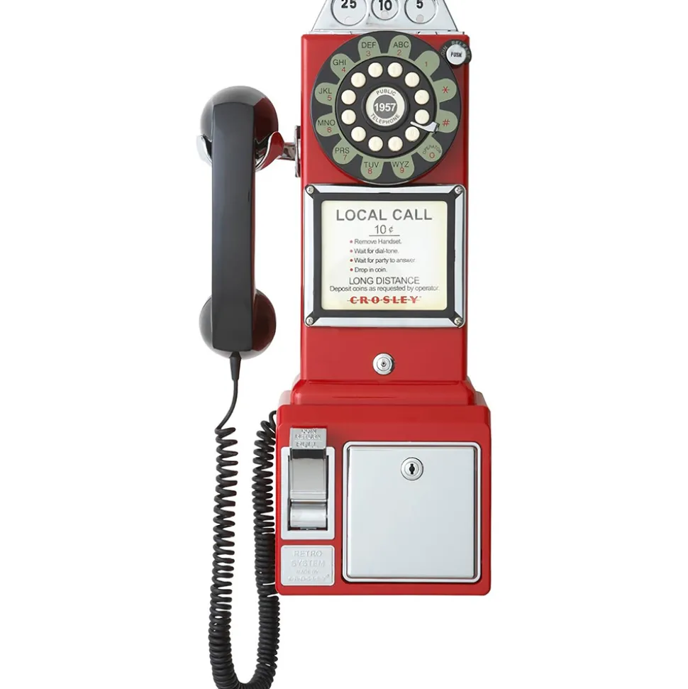 Classic Pay Phone - Red Home Décor by Crosley