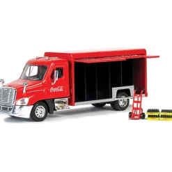 Coca-Cola Delivery Truck with Hand Truck & Soda Cases 1:50 Scale Diecast Model by Motor City Classics