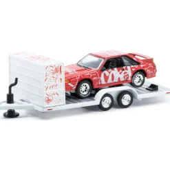 Coca-Cola 1969 Ford F-100 Ranger 4X4 & 1990 Ford Mustang GT with Trailer 1:64 Scale Diecast Model Truck by M2 Machines