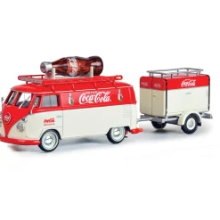 1960 Coke VW Kombi with Large Contour Bottle & Trailer 1:43 Scale Diecast Model Truck by IXO Models
