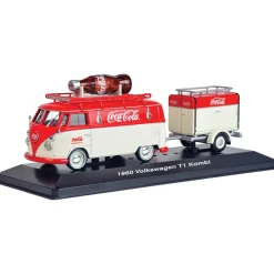 1960 Coke VW Kombi with Large Contour Bottle & Trailer 1:43 Scale Diecast Model Truck by IXO Models