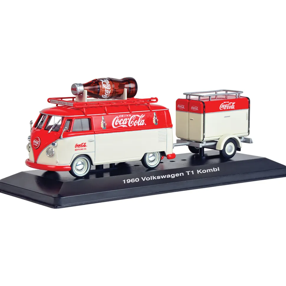 1960 Coke VW Kombi with Large Contour Bottle & Trailer 1:43 Scale Diecast Model Truck by IXO Models