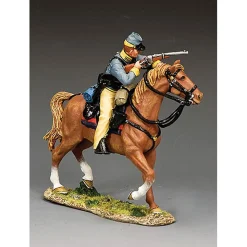 Confederate Cavalry Trooper Aiming Carbine 1/30 Figure by King and Country