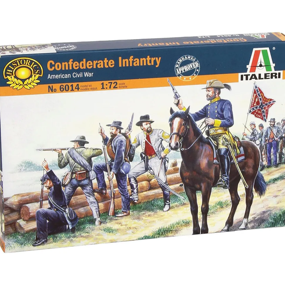 Confederate Infantry 1/72 Plastic Figures Italeri (6014) 1:72 Scale Plastic by Italeri
