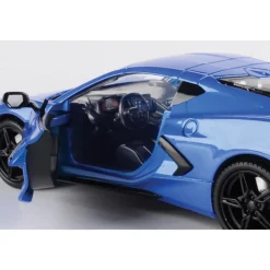 2020 Corvette Stingray C8 - Elkhart Lake Blue 1:24 Scale Diecast Model Car by Motormax
