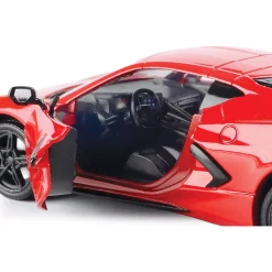 2020 Corvette Stingray C8 - Torch Red 1:24 Scale Diecast Model Car by Motormax