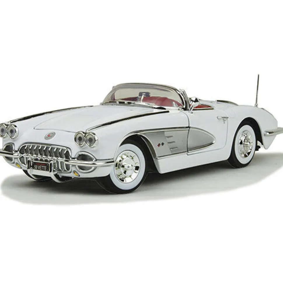 1958 Corvette - white 1:18 Scale Diecast Model by Motormax