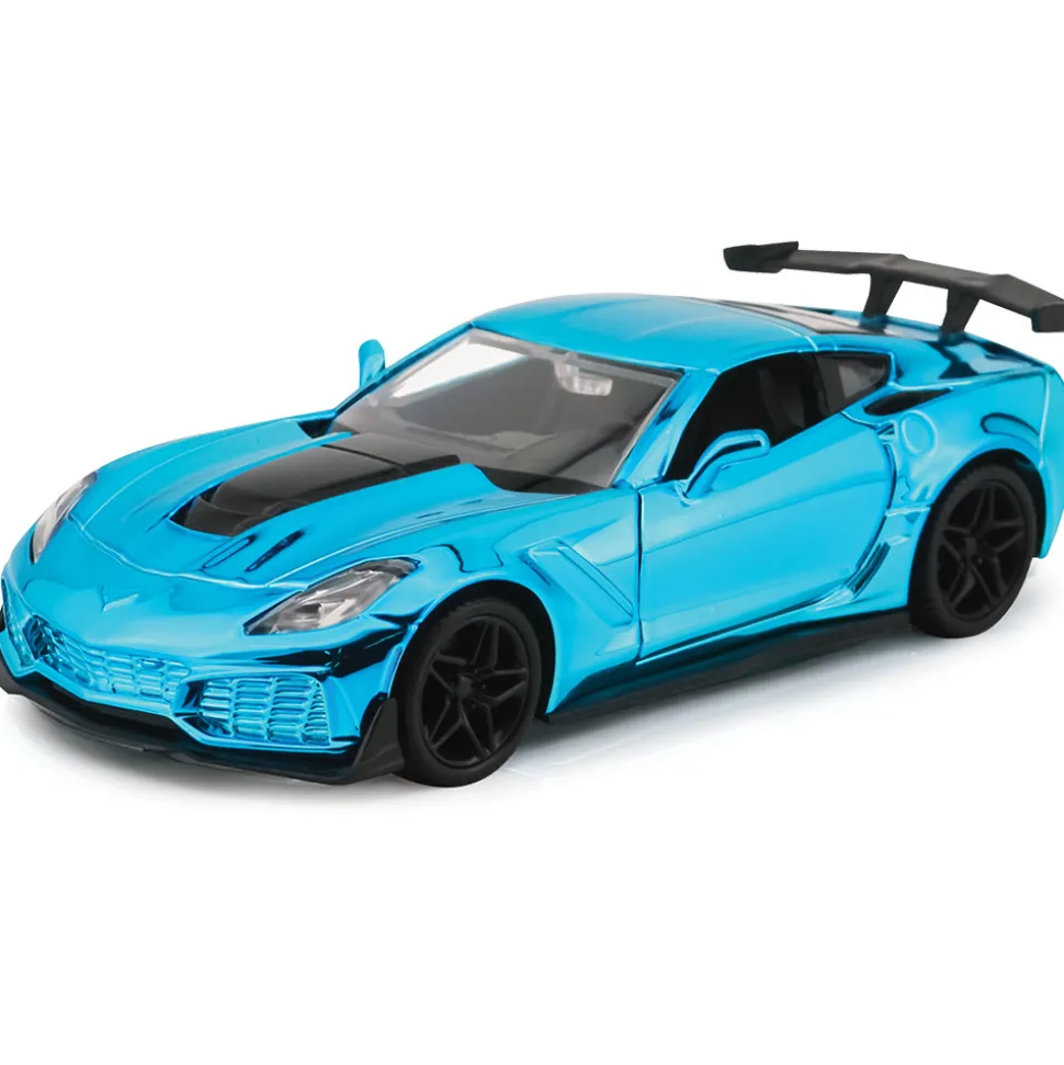 2019 Corvette ZR1 Mirror Finish Blue- That's a Wrap 1:24 Scale Diecast Model Car by Motormax