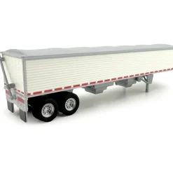 Covered Grain Trailer White with Silver Tarp 1:87 Scale Model Truck by HO Logistics