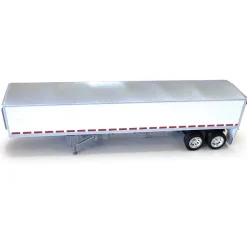 Covered Grain Trailer White with Silver Tarp 1:87 Scale Model Truck by HO Logistics