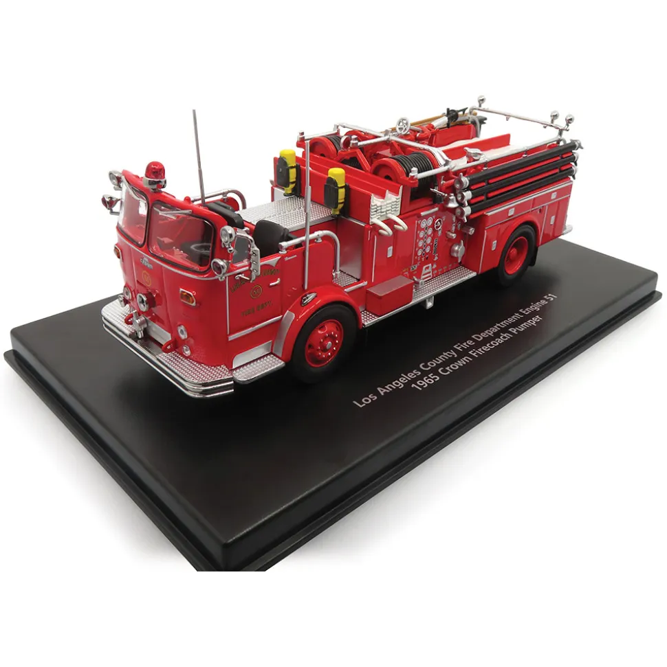 Crown Firecoach: LACOFD Los Angeles County Of | Iconic Replicas 1:50 Scale Diecast Model Fire Truck by Iconic Replicas