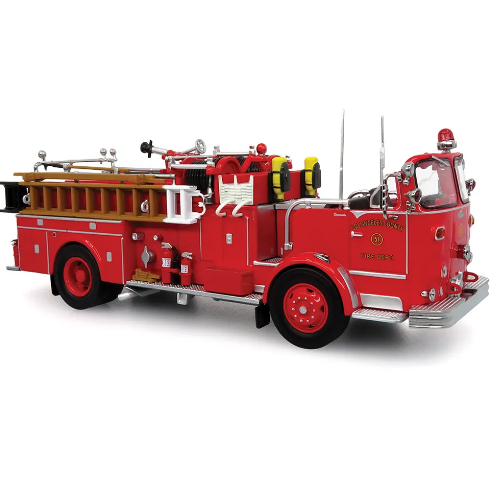 Crown Firecoach: LACOFD Los Angeles County Of | Iconic Replicas 1:50 Scale Diecast Model Fire Truck by Iconic Replicas