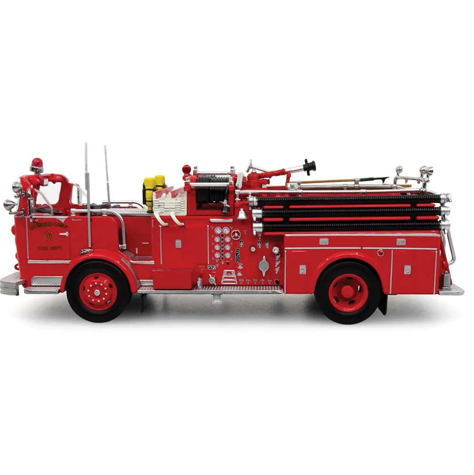 Crown Firecoach: LACOFD Los Angeles County Of | Iconic Replicas 1:50 Scale Diecast Model Fire Truck by Iconic Replicas
