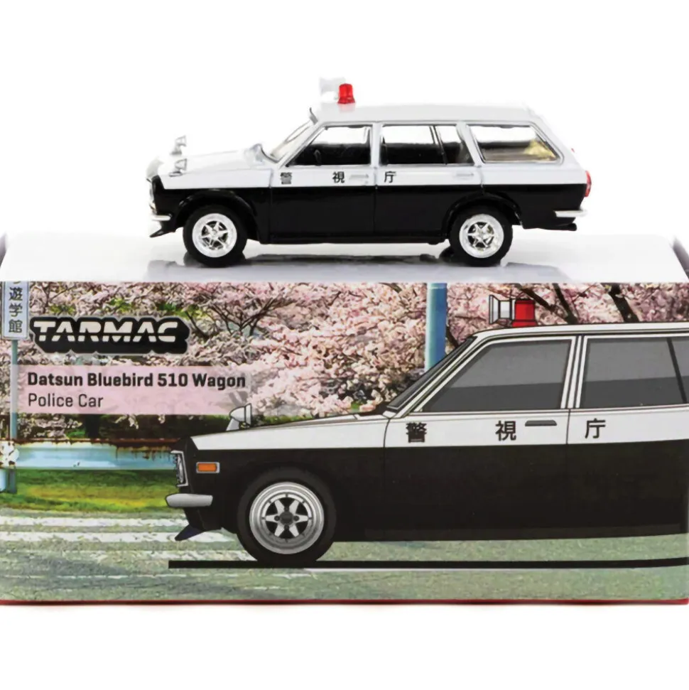 Datsun Bluebird 510 Wagon Japan Police Car - MiJo Exclusives 1:64 Scale Diecast Model Car by Tarmac Works