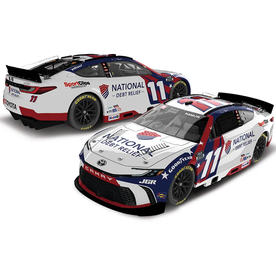 2025 Denny Hamlin National Debt Relief Toyota Camry NASCAR Diecast 1:24 Scale Diecast Model Car by Lionel Racing