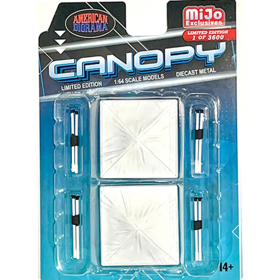 Diecast Popup Canopy Two-Pack - White 1:64 Scale Diecast Accessory by American Diorama