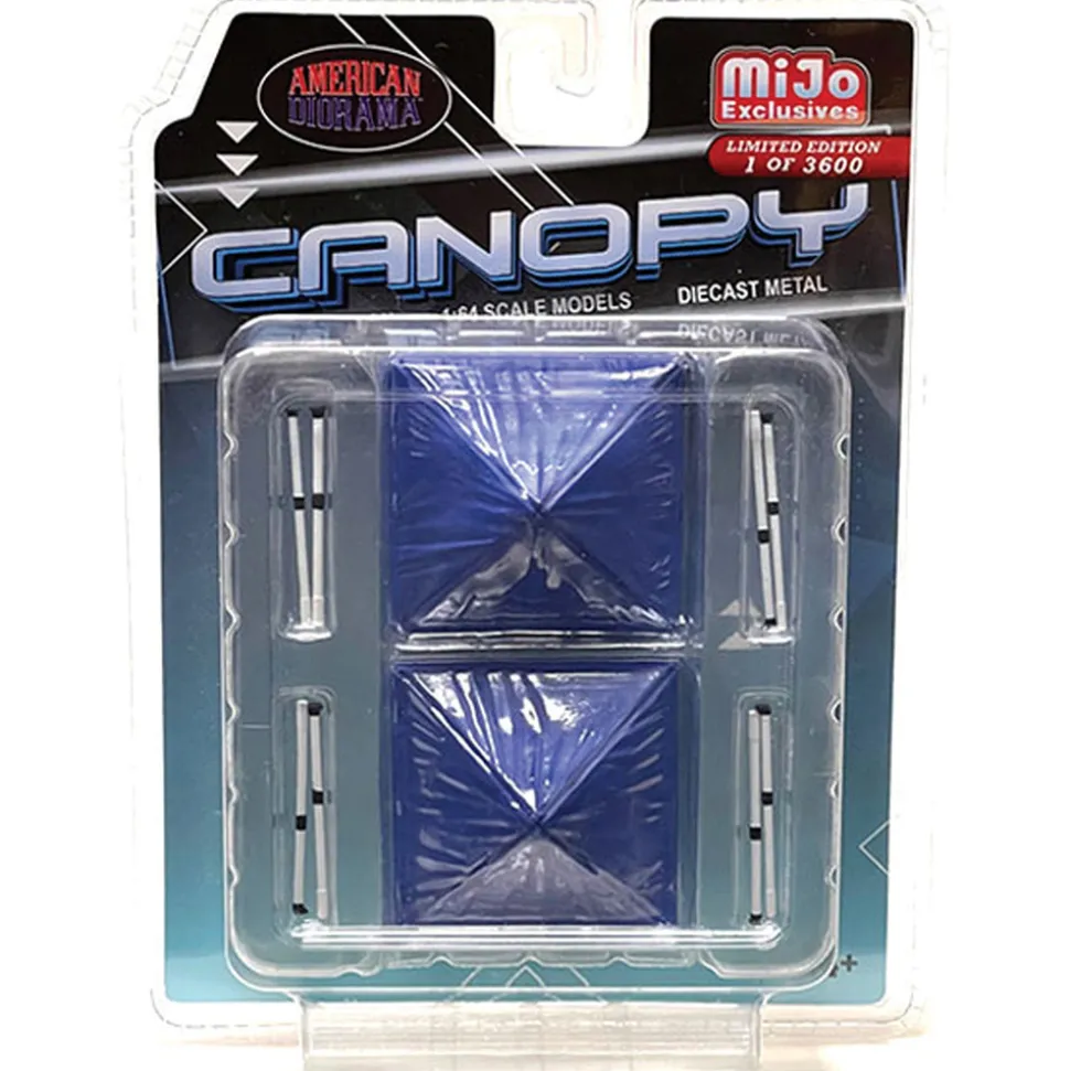 Diecast Popup Canopy Two-Pack - Blue 1:64 Scale Diecast Accessory by American Diorama
