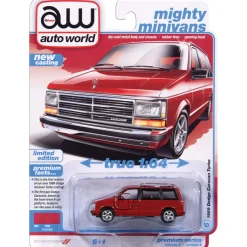 1989 Dodge Caravan Turbo - Solid Red "Flash Red-Custom Order" 1:64 Scale Diecast Model Car by Auto World